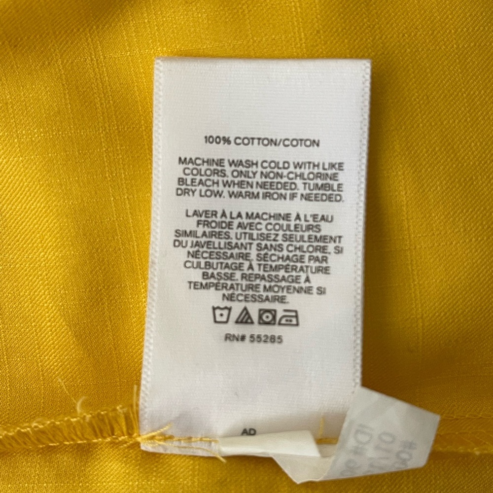 Express Asymmetrical Button Front Midi Dress | Small | Yellow - Picture 6 of 6